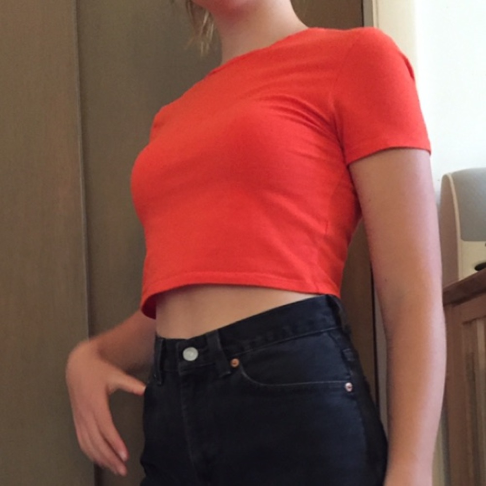 PacSun Bright Red Crop Tee
